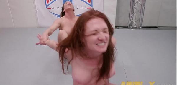 Muscular Babes Arial X And Tyler Dare Wrestling Topless Then Flexing